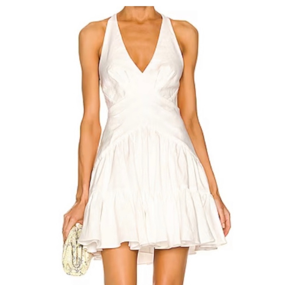 Zimmermann Postcard V Neck Mini Dress